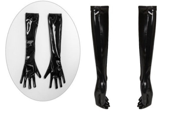 Soul Snatch | Parts: Patent Leather Gloves - One size / Black full finger gloves