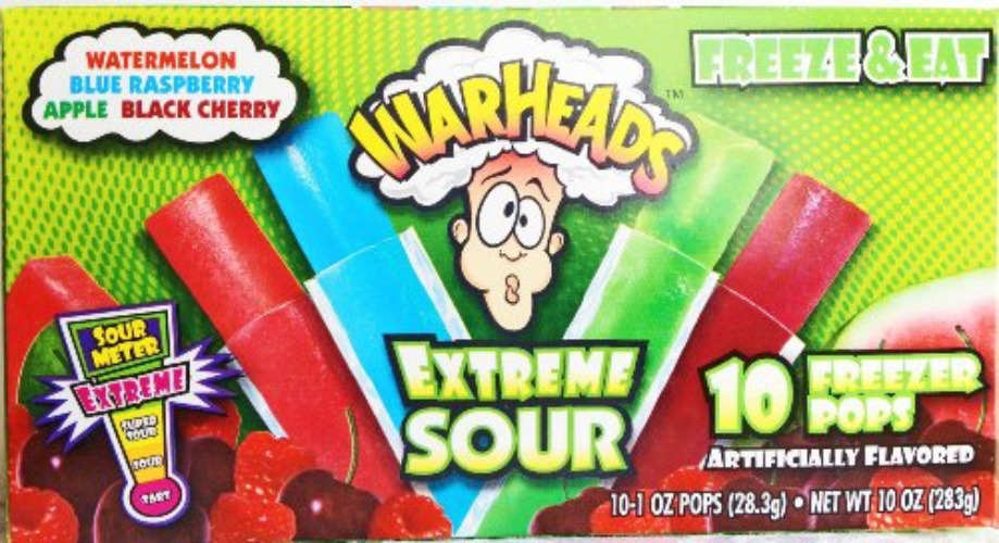 WARHEADS "EXTREME SOUR" 10 POPS PER PACK (PACK OF 3)