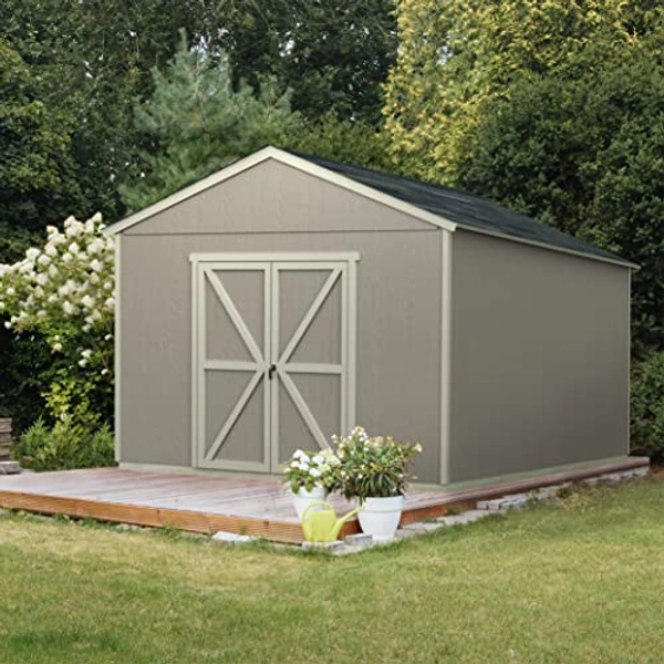 Handy Home Products Astoria 12x24 Do-It-Yourself Wooden Storage Shed Brown