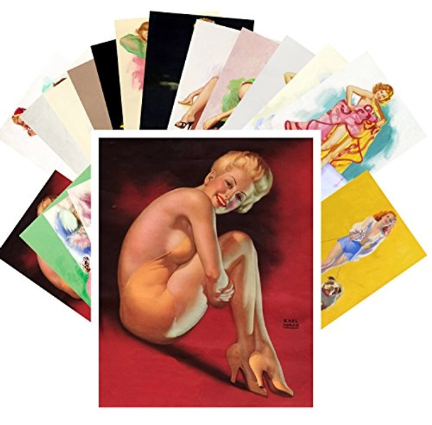PIXILUV Pinup Postcard Pack 24pcs Vintage Pinup Sexy Girls by Earl Moran