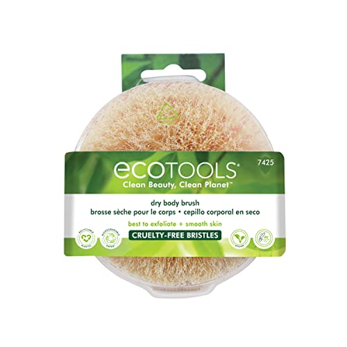 EcoTools Dry Body Brush, for Post Shower & Bath Skincare Routine, Removes Dirt & Promotes Blood Circulation, Helps Reduce Appearance of Cellulite, Eco-Friendly, Vegan & Cruelty-Free, 1 Count - Dry Brush, Pink