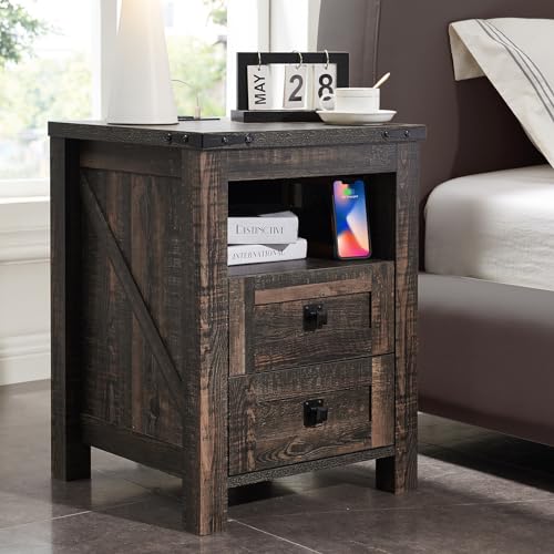 T4TREAM Nightstand - Dark Rustic Oak