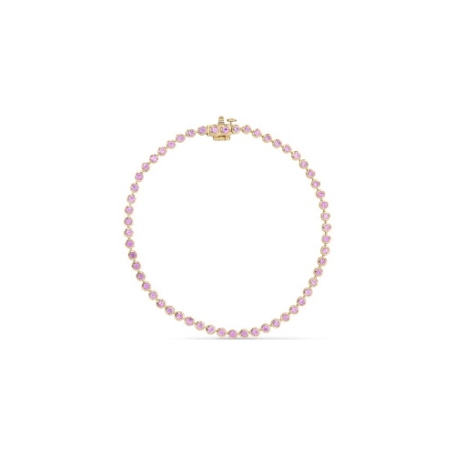 Pink Sapphire Bracelet - 14K Yellow Gold / 7.5"