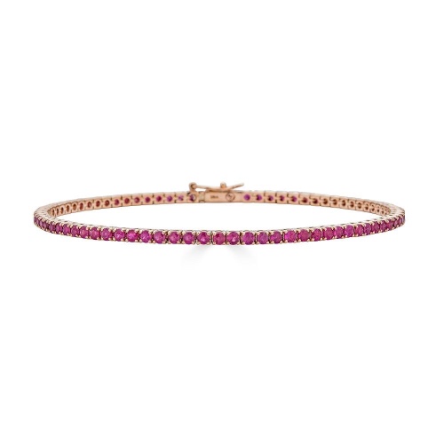 Ruby Tennis Bracelet - 14K White Gold / 7.5"