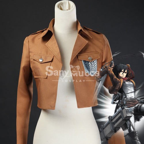 【In Stock】Anime Attack On Titan Cosplay Survey Corps Leather Suit Jacket Cosplay Costume - XS