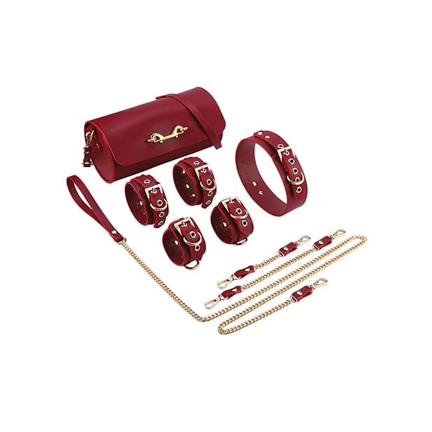 Federico Luxurious Leather Restraint Kit - Red