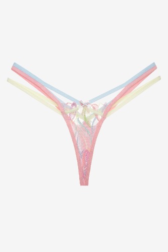 Pastel Tulips Thong Panty | XXS / Multi