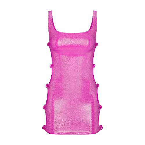 LIQUID SHINE SWIM KNOTTED TANK DRESS | LOLLIPOP | XXS