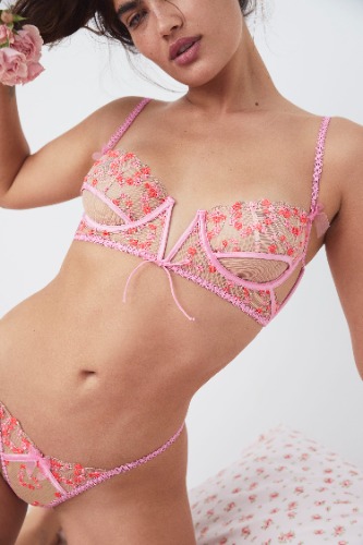 Love Bouquet Embroidery Bra | XXS / Pink