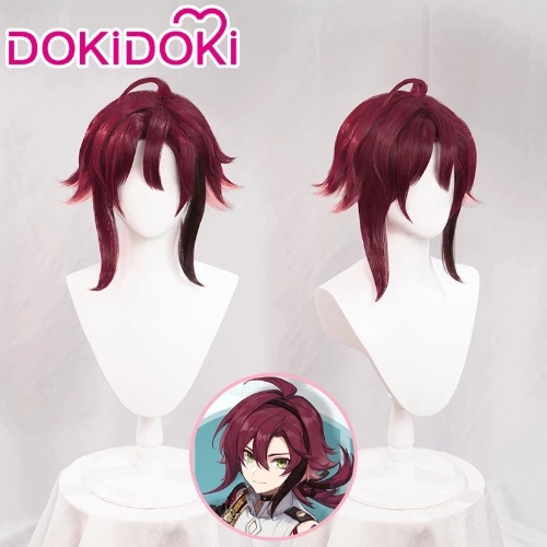 【Ready For Ship】DokiDoki Game Genshin Impact Cosplay Shikanoin Heizou Wig Red | Heizou