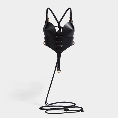 ROPE BUSTIER HARNESS BLACK | Silver / M / S