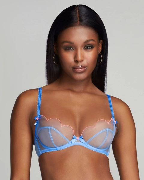 Lorna Plunge Underwired Bra in Blue | By Agent Provocateur