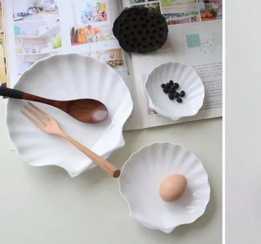 Large Shell Shaped Storage Tray, White Creative Decorative Trinket Tray For Jewelry, Desktop Decoration