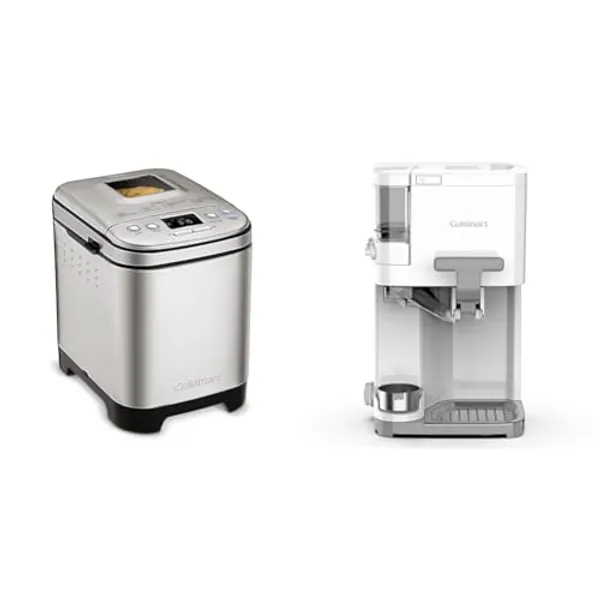 Cuisinart Bread Maker Machine, Compact and Automatic, Customizable Settings & Soft Serve Ice Cream Machine- Mix It In Ice Cream Maker for Frozen Yogurt, Sorbet, Gelato