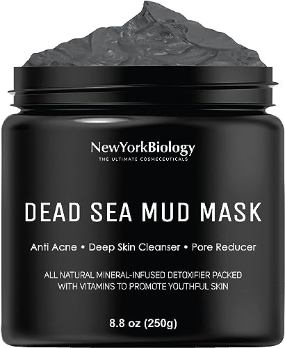 New York Biology Dead Sea Mud Mask for Face and Body - Spa Quality Pore Reducer for Acne, Blackheads & Oily Skin, Natural Skincare for Women, Men - Tightens Skin for A Healthier Complexion - 8.8 oz - Original - 8.8 Ounce (Pack of 1)
