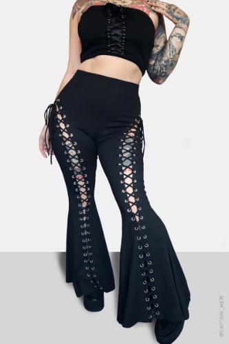 Alice Lace Up Flare Pants | L