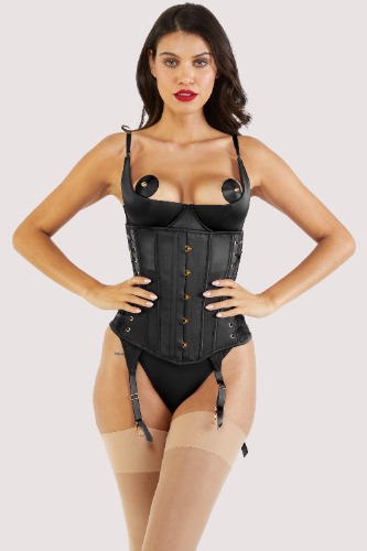 Etta Black Tie Underbust Corset | 8