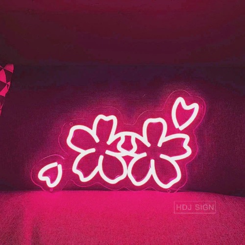 Sakura Flower Kawaii Neon Sign - Pink 2 Flowers 40X18cm