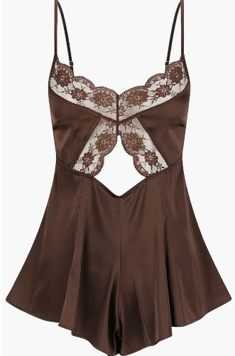 Harper Lace Trim Cutout Teddy