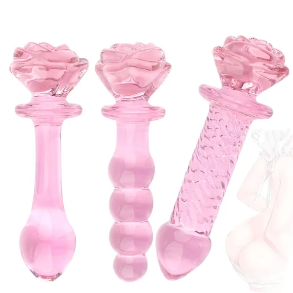 3PCS Crystal Rose Pull Glass Stick para Hombres y Mujeres Party Birthday Gift Set