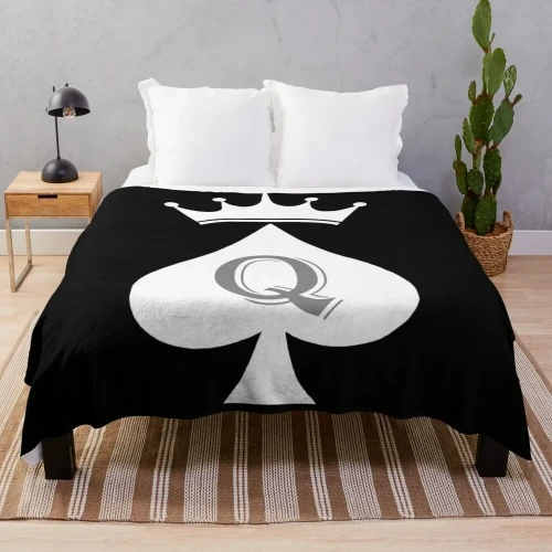 Crown Queen Of Spades manta a cuadros para cama, sofá gigante, peludo, mantas para camas - AliExpress 15