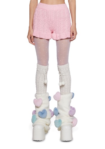 Cozy Snowfall Knit Shorts | LIGHT PINK / Large