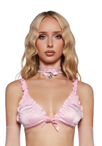 Heavenly Fantasy Satin Bra | PINK / Medium