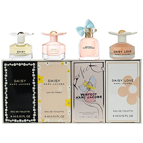 Marc Jacobs 4 Pieces for Women Mini Gift Set, 0.55 Ounce - Daisy, Perfect, Eau So Fresh, Love - 0.14 Fl Oz (Pack of 4)