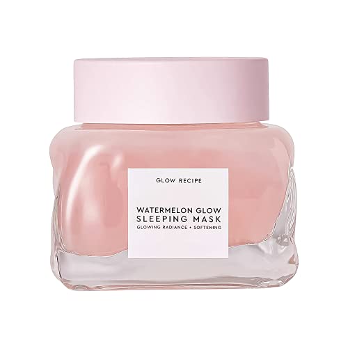 Glow Recipe Mini Watermelon Sleeping Mask - Hydrating, Pore Refining Overnight Face Mask with AHAs, Hyaluronic Acid + Pumpkin Seed Extract - Anti-Aging Gel Mask for Soft, Glowing Skin (30ml / 1oz) - 1 Fl Oz (Pack of 1)