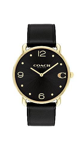 COACH Elliot Women's Watch | Elegant and Sophisticated Style Combined | Premium Quality Timepiece for Everyday Wear | Water Resistant - 3 ATM/30 Meters - Black/Gold Tone