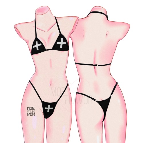 Micro Lingerie - Black / With Cross / S/M