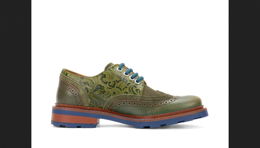 Nathaniel - Army Green | Double Wingtip Derby Shoes | Fluevog Shoes