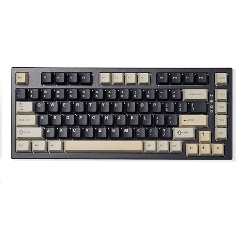 YUNZII YZ75 75% Hot Swappable Wireless Gaming Mechanical Keyboard, RGB Backlights, BT5.0/2.4G/USB-C, Dye Sub PBT Keycaps for Linux/Win/Mac(Gateron G Pro Yellow, Black) - Gateron G Pro Yellow - Black