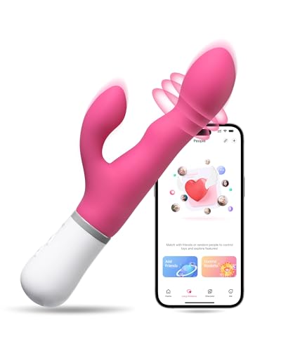 LOVENSE Nora Rabbit Vibrator with APP Control, Pink Thrusting Vibrator Rabbit with Dual Motor, Clitoral Stimulator Dildo Massager, Sex Toys for Women with Smartphone Wireless Bluetooth