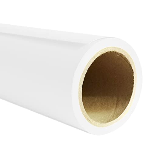 Phsureo Seamless Photo Photography Backdrop Paper,White Photo Background Paper Roll (53”x16', 28 Snow) - Snow