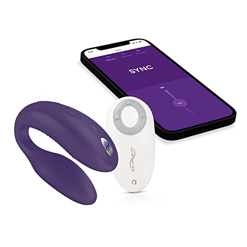 We-Vibe Sync 1 Remote Couples Vibrator - Vibrating Sex Toy for Couples - G-spot and Clitoris Stimulation - Waterproof - App & Remote Controlled - Rechargeable Toys for Sexual Adult Games - Purple - Purple