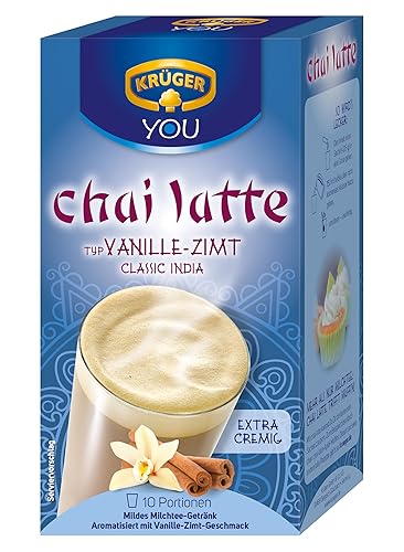 KRÜGER YOU chai latte Vanille-Zimt, Instantzubereitung für Milchtee-Getränke, aromatisiert mit Vanille-Zimt-Geschmack, 250 g (10 x 25 g Sachets) - 250 g (1er Pack)