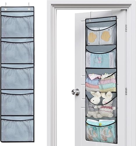 Baoswi 2 Stück Organizer für Schrank mit 5 Taschen Organizer für Schlafzimmer Badezimmer (grau) - Grau