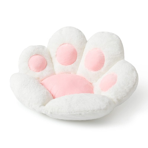 Ditucu Cat Paw Cushion Kawaii Chair Cushions 27.5 x 23.6 inch Cute Stuff Seat Pad Comfy Lazy Sofa Office Floor Pillow for Gaming Chairs Room Decor White - 1-white Small (Pack of 1)