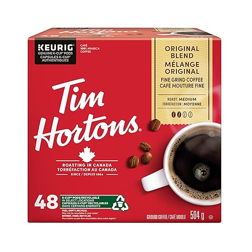 Tim Hortons Original Coffee blend, Single Serve Keurig K-Cup Pods, Medium Roast, 48 Count - Original Blend - 48 count (Pack of 1)