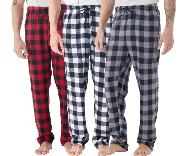 Sova Men's Combo Pack Ultra Comfy Fit Micro Fleece Pajama Pants - XX-Large Red Plaid/Black Plaid/Blue Plaid 3-Pack
