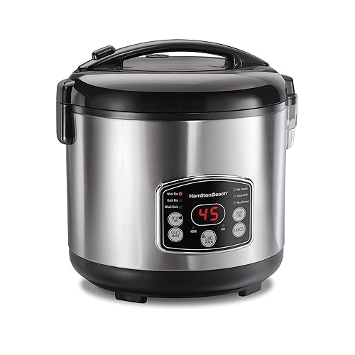 Hamilton-Beach-Digital-Programmable-Rice-Cooker-&-Food-Steamer,-14-Cups-Cooked-(7-Uncooked)-With-Steam-&-Rinse-Basket,-Stainless-Steel-(37548) - 14 Cups Cooked (7 Uncooked) - Steam basket