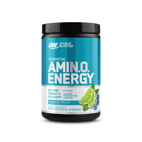 Optimum Nutrition Amino Energy - Pre Workout with Green Tea, BCAA, Amino Acids, Keto Friendly, Green Coffee Extract, Energy Powder - Blueberry Mojito, 30 Servings (Packaging May Vary) - Powder - Blueberry Mojito - 30 Servings (Pack of 1)