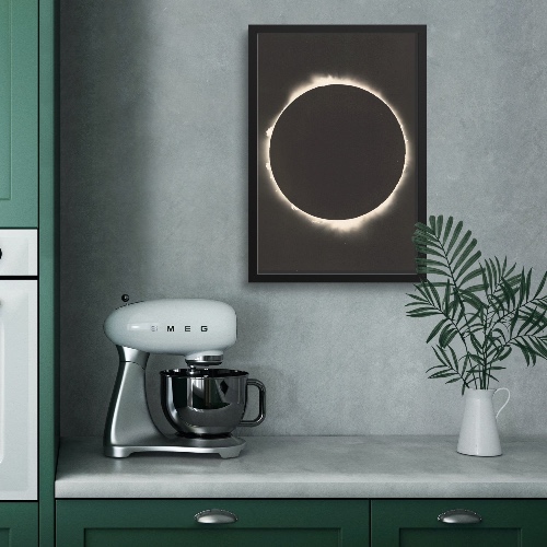 "1927 Solar Eclipse Photograph" Rectangle Framed Art Print - Black / 24x36