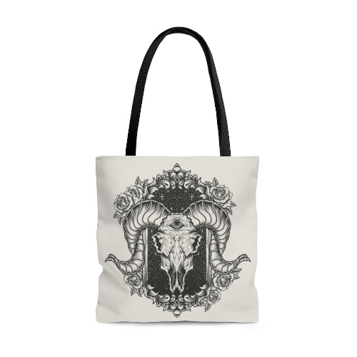 "Third Eye Ram Skull" Heavy-Duty Canvas Tote Bag