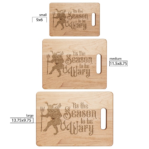 Krampus "Tis the Season" Maple Cutting Board - Medium