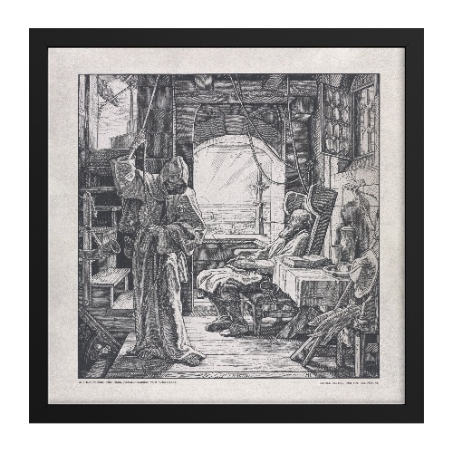 "Death as a Friend" Square Framed Art Print - 10x10 / Black