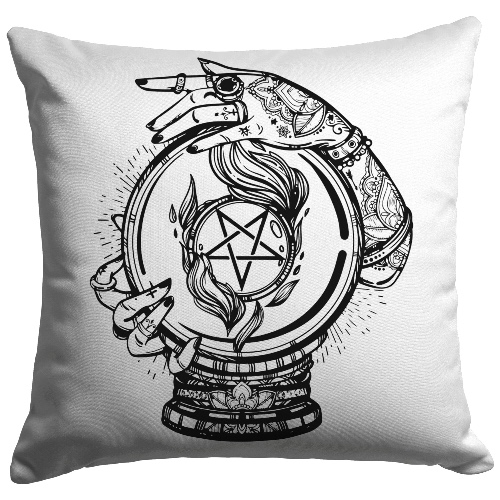 "Psychic Reader" Throw Pillow - 26x26 / Stuffed & Sewn