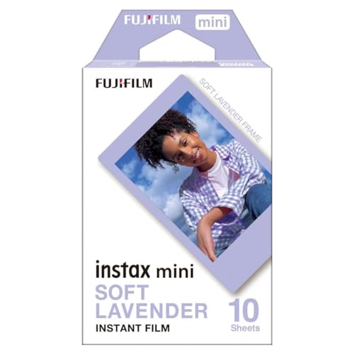 Fujifilm Instax Mini Soft Lavender Instant Film - 10 Exposures - 2x3in - Soft Lavender