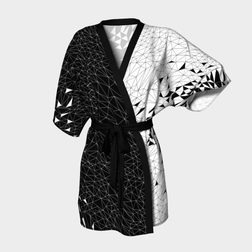 VECTOR CRUSH MONO KIMONO | Large / X-Large / Silk Twill / Black